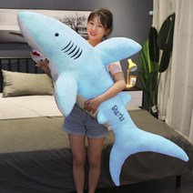대형 상어 인형 라지 사이즈 바디필로우 극세사 이케아상어, 하늘상어, 1.3mcm