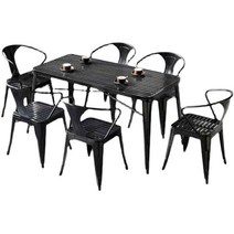 철제 테이블 의자 세트 야외 카페 코나 라운지 테라스, 블랙 의자 1개