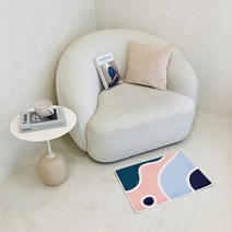 Beliver 극세사 웨이브아트 발매트 주방 욕실, 4. 블루닷웨이브