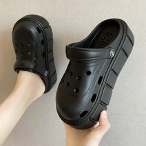 ZZJJC 샌들녀 통굽 7CM 힐 슬리퍼여외 비치발리슈즈 신고 샌들신발
