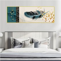 재물운 깃털 사슴그림 침실 거실 인테리어액자 대형, 3호