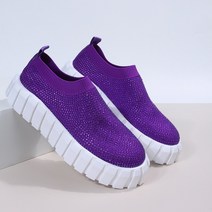 CIUUC 운동화 여성 2022 봄 새로운 유럽과 미국의 대외 무역 큰 크기 두꺼운 바닥 모조 다이아몬드 메쉬 캐주얼 단일 신발 세대