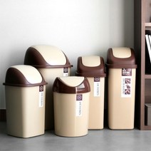 슬림디자인 틈새 공간활용 스윙휴지통 냄새방지 뚜껑덮개 분리수거 작은방 책상밑, 1개, 직사각 대