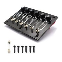 카라반 캠핑카 부품 수리용품 12v 24v 캐러밴 라이트 토글 6 로커 스위치 패널 퓨즈 보호 자동차 액세서리 보트 해양 트럭 트레일러 rv 오프로드 4x4, 검은색