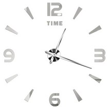 벽시계 인테리어 디자인 무소음 벽걸이 예쁜 고급 거울 월스티커 시계 대형 아크릴 쿼츠 이동식 색 아트 데칼 스티커 홈 데코, Silver B+47inch 80120cm