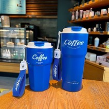 수입 온도 보온병 텀블러 죽통 마호병 업소용 에코베슬 진공 오래가는 새로운 패션 420ml620ml 더블 스틸 커피 머그 wtih 로프 휴대용 자동차 머그 진공 플라스크 여행, 푸른, 420ml