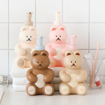 로마네 도낫도낫 베어 버블 디스펜서 손세정제 거품비누 용기 500ml, 베리