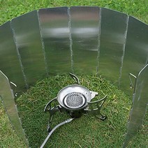 달자샵 야외 취사 화재예방 열손실 방지 10단 버너 바람막이 휴대용 캠핑 가스레인지 가드, 1Pcs