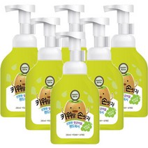 해피바스 키위랑 손씻자 버블핸드워시 250ml x 6개, 키위랑 손씻자 버블핸드워시 250