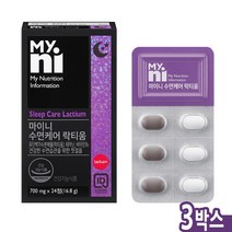 락티움 테아닌 수면영양제 미강추출물 스트레이 숙면 수면 보조제 비타민B6 유단백가수분해물 효능 식약처, 락티움(24정), 3박스