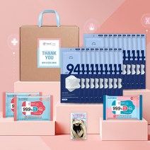 헬케어 프리미엄 선물세트 2호 (KF94 마스크 소독티슈 마스크스트랩 명절 방역 위생 키트), 명절스티커