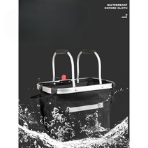 자전거바구니 산악 장바구니 야채 접이식 탈부착, 버클 알루미늄 핸들 블랙
