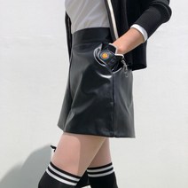 [기타] 여성 골프 반바지 에코레더 팬츠 허리밴딩 럭스지퍼 레아 골프큐롯 로로얼로이