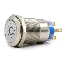 차량용 스위치패널 19 mm 자동 잠금 금속 버튼 스위치 실내 오버 헤드 라이트 비상 신호 조명 토탈 환기, 04 Light master switch_08 36V