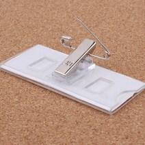 투명 사각 이름표 핀 집게 기본 미니 명찰 중학교명찰, 상세페이지참조, 60x30