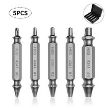 빽탭 백탭 빠꾸탭 역탭 볼트리무버 히다리탭 반대탭 5pcs 손상된 나사 추출기 드릴 비트 세트 쉽게 부러진 나사 볼트 제거제 제거 나사 추출기 철거 도구, 5개