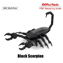 레고 호환블럭 참신 스릴러 검은 전갈 거미 moc 빌딩 블록 전문가 모델 diy 교육 건설 완구 선물, 이메일로 PDF 가이드