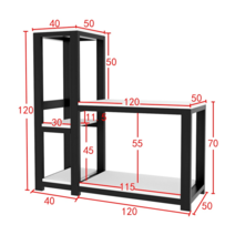 수족관 받침대 인테리어 축양장 철제 소품선반 광폭, 플라워랙40x50x120실린더랙120x50x70