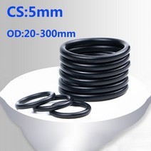 고무오링 패킹 실리콘 오링 고무링 블랙 NBR O 링 10 개/몫 CS 5mm OD20-300mm 고무 씰링 가스켓 와셔 자동, 16 OD 35mm(10pcs)_01 5mm