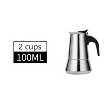 뜨거운 판매 유럽 스타일 에스프레소 메이커 스테인레스 스틸 모카 냄비 커피 필터 가정용 주방 Coffeeware 100-450ml, 01 01 100ML