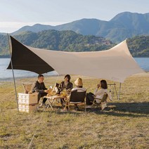 블랙코팅타프 헥사 그늘막 캠핑 초대형 타프쉘 렉타타프 미니 장박 어닝 대형 소형 경량, 베이지 스퀘어 8인(12m2)