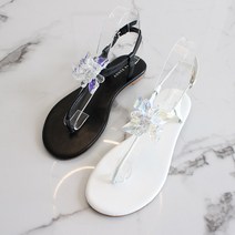 [셀럽유] 홀로그램 비즈 쪼리 스트랩 샌들 1.5cm