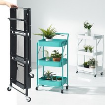 코펜하우스 접이식 트롤리 이케아 트롤리 로스코그 이동식 3단 주방카트, 코펜 접이식트롤리 핑크