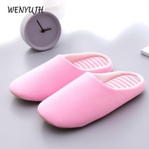 가정용 소프트 코튼 슬리퍼 겨울용 실내 조명 편안한 바닥 신발 남성 조용한 슬라이드 침실 일본식 여성