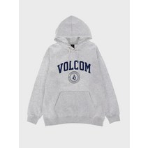 볼컴 아치로고 오버핏 기모 후드 티셔츠(아이스 그레이)