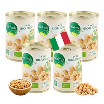 COOP 비비베르데 이탈리아 유기농 병아리콩(칙피) 400g 5캔 무첨가물 Non GMO, 비비베르데 병아리콩 400g 5ea, 5Ea