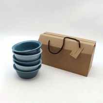 달소금 도자기 전통주잔 레트로 막걸리잔 5개 선물세트-하늘빛SET, 하늘빛SET