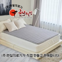 한일의료기 탄소피복 침대용 카본 온열매트 전자파걱정없는 EMF인증 전기매트, 더블(140cmX200cm), 그레이 헤링본
