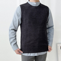 남자 직장인 라운드넥 대학생 단정한 봄니트 조끼