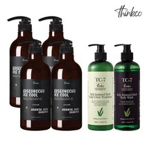 [6개세트] 띵코 어성초 아이스 쿨 샴푸 750ml 4개 + 바디워시/헤어트리트먼트 500ml 택2 1세트, 어성초 아이스쿨750ml(4개), 씨위드 허브 바디워시500ml, 씨위드 허브 바디워시500ml