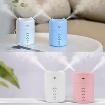 사무실책상 LED 2단분사 양방향가습기 수면용 작업실 어린이집 탁상용 분무량, LED듀얼usb가습기 화이트