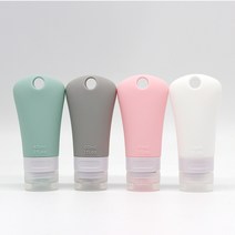 [4세트+고리+라벨]여행용 휴대용 수영장 실리콘 공병 고리형 샴푸통 화장품 공병, 30ml(4개세트)