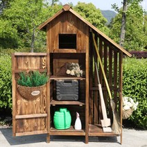 농기구창고 수납장 옥외 원예용품 농막 방수 테라스 조립식 야외 주택 간이, 그레이 (164X90)