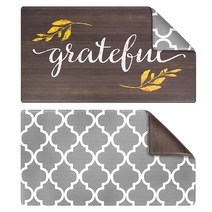 OPUX 피로 방지 주방 바닥 매트 양면 쿠션 메모리 폼 주방 러그 패드 방수 미끄럼 방지 패딩 편안한 스탠딩 매트 사무실 세탁 가정 81.3x43.2cm(32x17인치) (우, Grateful/Moroccan