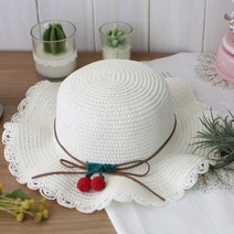 GJW43093A 레이스 들딸기 페어퍼햇4colors 여름모자 어린이모자 자외선차단모자 피서모자 썬햇 어린이 프릴 밀집모자 왕골모자 페이퍼햇 아동 모자 1 외 7가지옵션