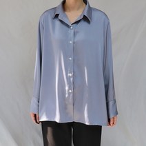 은은한 새틴 실크 카라 셔츠 블라우스