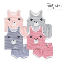 까망아가 영유아용 국내생산 여름용 퓨어곰 자가드 나시내의