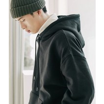 JEMUT 로그 오버핏 기모 후드 블랙 YHHD2302 Log Overfit Napping Hood Black