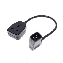 각도 IEC C20 영국 여성 소켓 변환기 케이블 코드 UPS 전원 남성 16A 플러그 13A BS1363, 0.3m