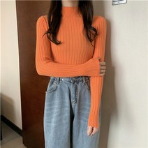 가을 겨울 여성 부드러운 터틀넥 니트티 스웨터 Turtlenecktop No.1401