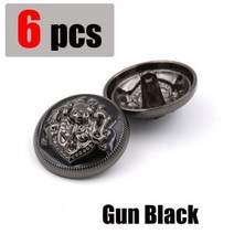 영국 스타일 고급 금속 단추 10-28mm 의류 코트 브랜드 패션 바느질 용품 의류 액세서리 6 개/세트, 25mm, black, black