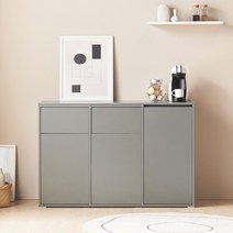 리지 1200 수납장 거실 주방 정수기다이 홈카페 탕비실 베란다 다용도 정리, 그레이