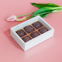 자체브랜드 투명 슬리브 초콜릿박스상자(내피포함)6구 1개