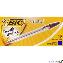 볼펜 빅 크리스탈(Bic cristal) 1.0mm(12개) Bic, 청색