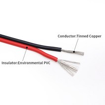권선코일 구리선2M/5M/10M 28 26 24 22 20 18 16 AWG UL2468 2 핀 전기 구리 와이어 PVC 절연 이중 코어 LE, [01] 5m, [01] 18 AWG, [05] Black Red