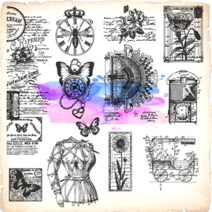 빈티지 고급 스탬프 독특한 다이어리 꾸미기 스크랩 감성 다꾸 폰꾸 블랙 DIY 데코, 4번